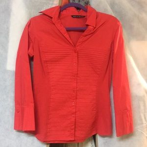Deep coral button shirt